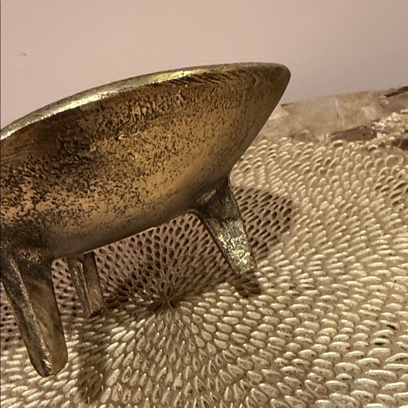Pottery Barn Rustic Brass Footed Bowl - Picture 3 of 9